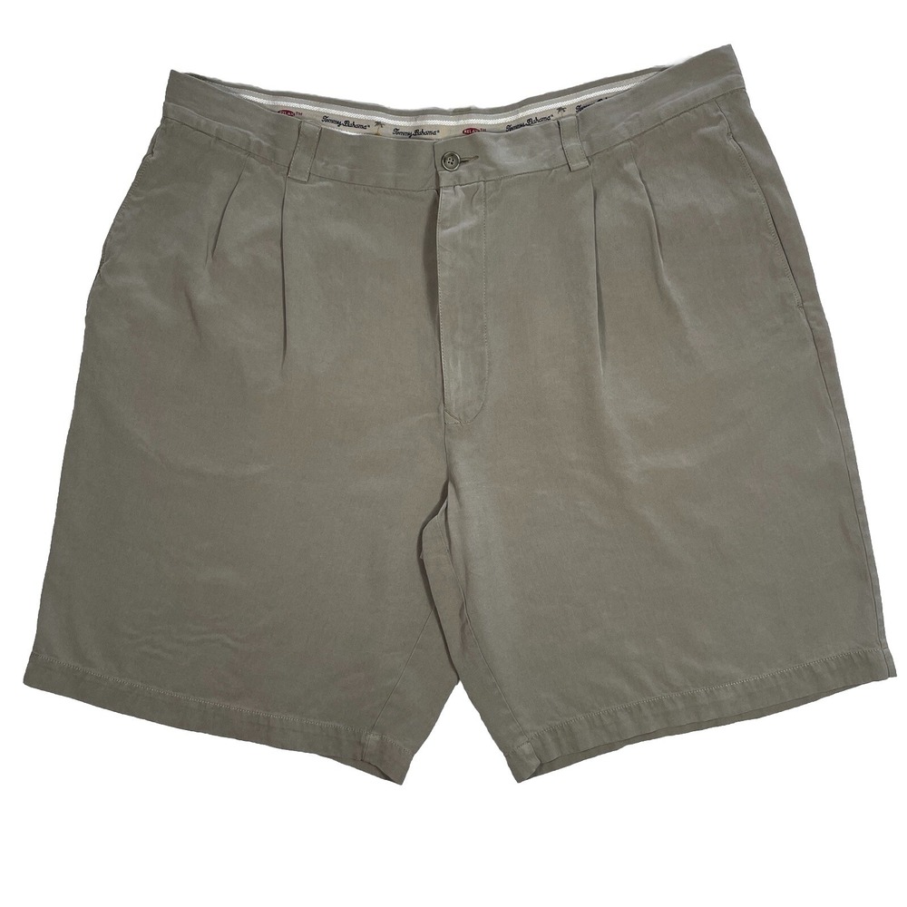 Tommy Bahama Relax Fit Tropic Shorts 100% Silk Pleated Beige Size 38